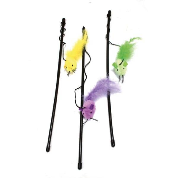 CAT TOY STICK COLOR MOUSE MIX COL.